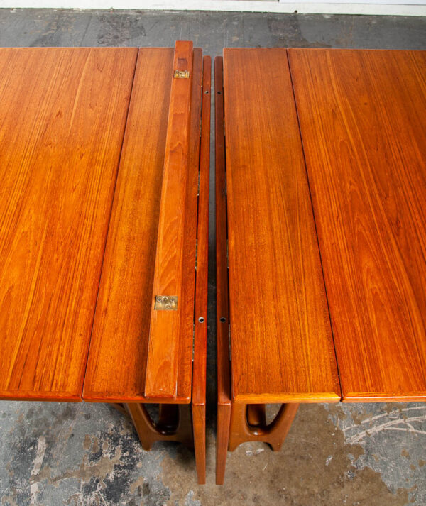 Mid Century Danish Modern Dining Table Teak Folding Bendt Winge Kleppe Møbler XL - Image 10