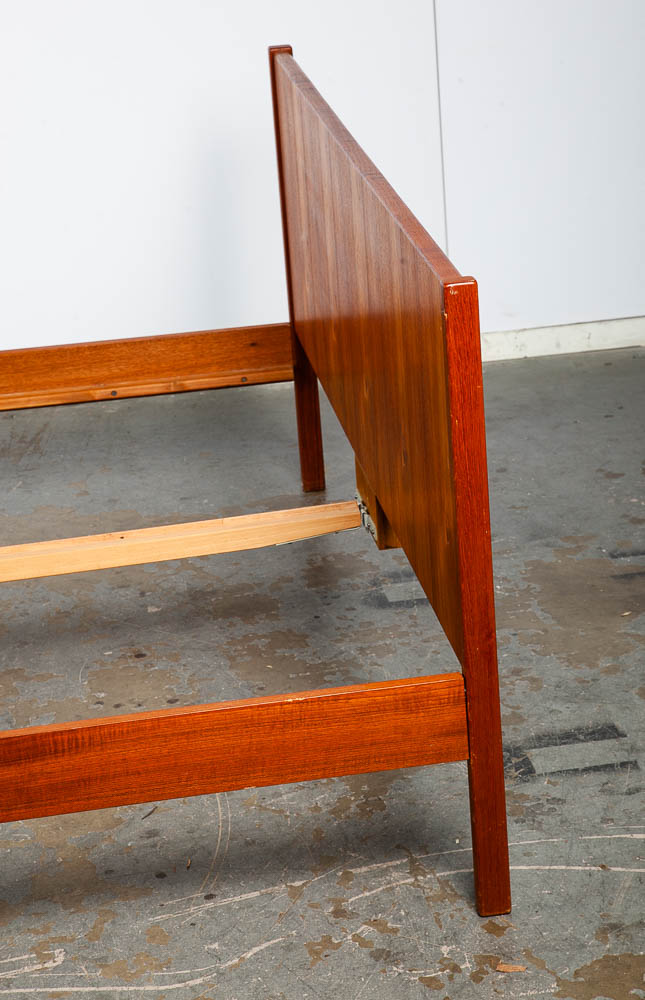 Mid Century Danish Modern Headboard Queen Teak Bed Frame Mcm Footboard Denmark - Image 5