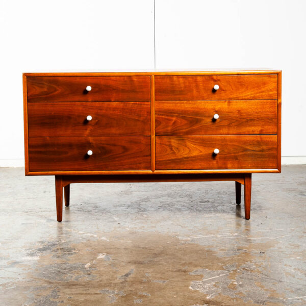Mid Century Modern Dresser Credenza 6 Drawer Drexel Declaration Vintage Walnut - Image 2