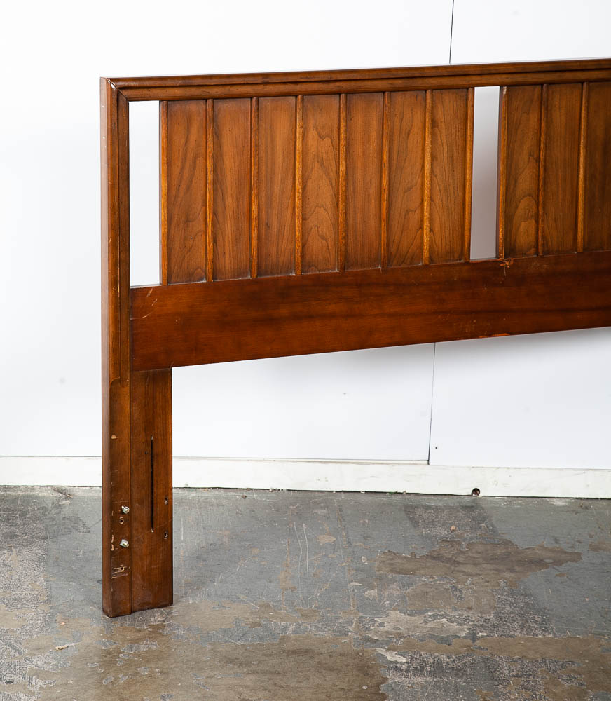 Mid Century Modern Headboard Queen Dixie Bed Frame Walnut Mcm Slat Wood Walnut - Image 8