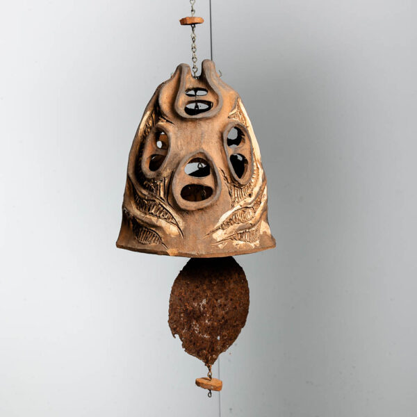 Mid Century Modern Ceramic Bell Wind Chime Hanging Roger Marshall Soleri Bitters Studio Pottery California - Image 3