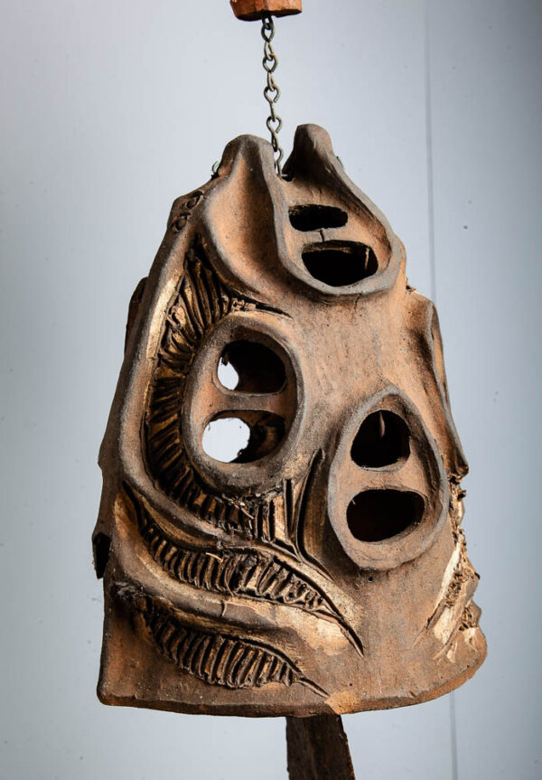 Mid Century Modern Ceramic Bell Wind Chime Hanging Roger Marshall Soleri Bitters Studio Pottery California - Image 2