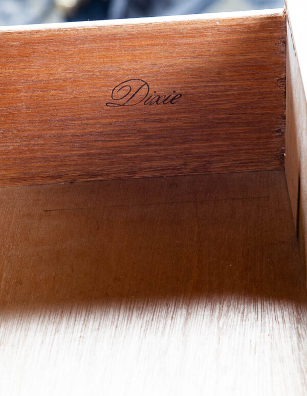 Mid Century Modern Dresser Highboy Dixie Walnut 5 Drawer Wood Brass Chest Handle - Image 10