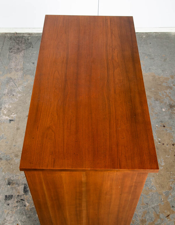 Mid Century Modern Dresser Highboy Dixie Walnut 5 Drawer Wood Brass Chest Handle - Image 8