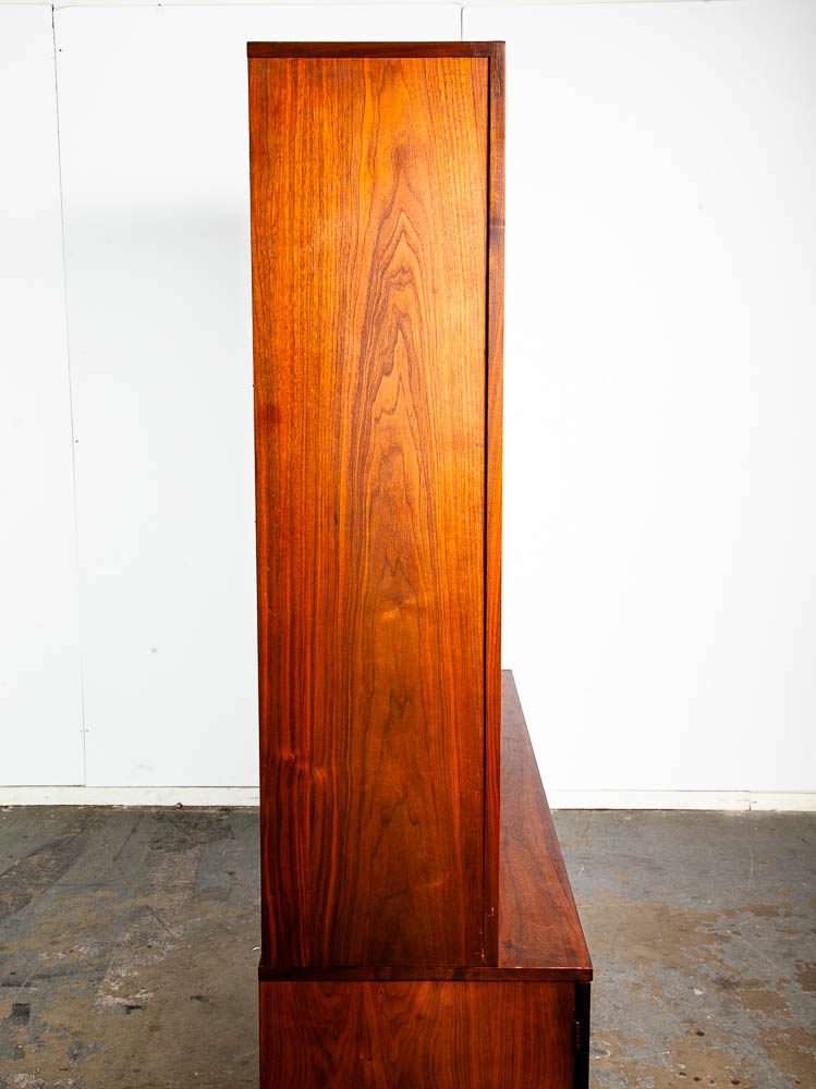 Mid Century Modern China Cabinet Hutch Lane Brown Saltman Wanut Glass Doors Mcm - Image 6