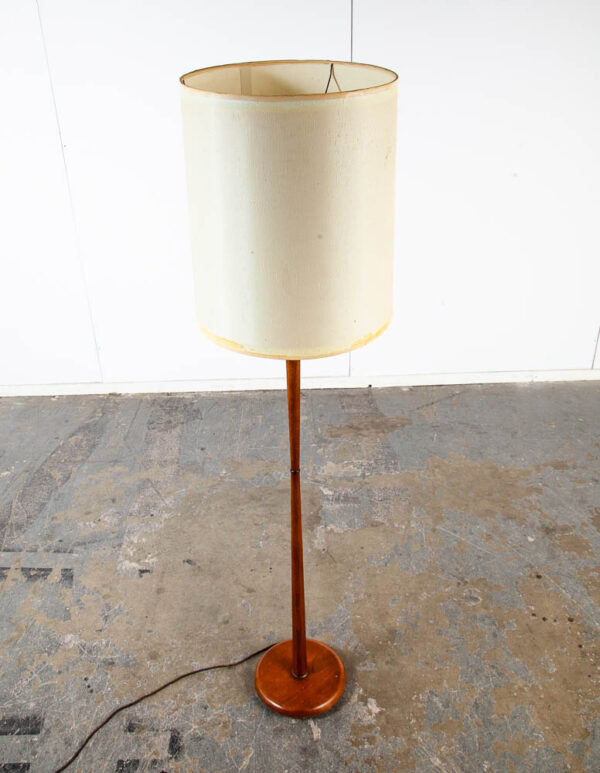 Mid Century Modern Tapered Floor Lamp Solid Teak Wood Lighting MCM Brass Gold Vintage Danish - Image 2