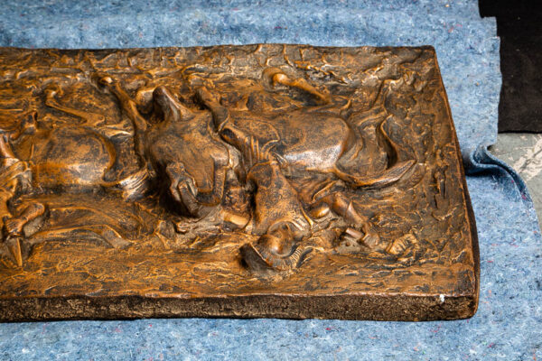 Mid Century Modern Wall Art J Segura Relief Large Fiberglass Roman Soldier Horse - Image 12