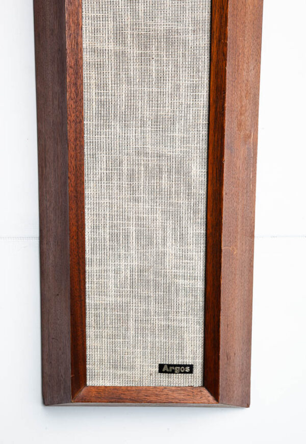 Mid Century Modern Speakers Vintage Argos 16 Ohm  Ahf-1 Pair Walnut Tested Wall Mounted Vintage - Image 3