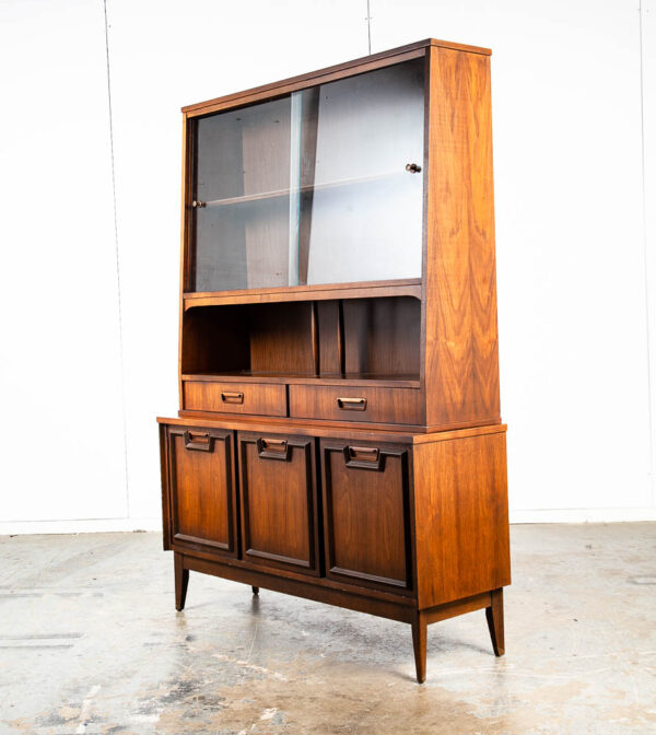 Mid Century Modern China Cabinet Garrison Hutch Glass Display Danish Furniture M