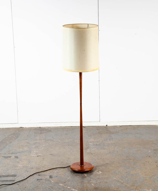 Mid Century Modern Tapered Floor Lamp Solid Teak Wood Lighting MCM Brass Gold Vintage Danish