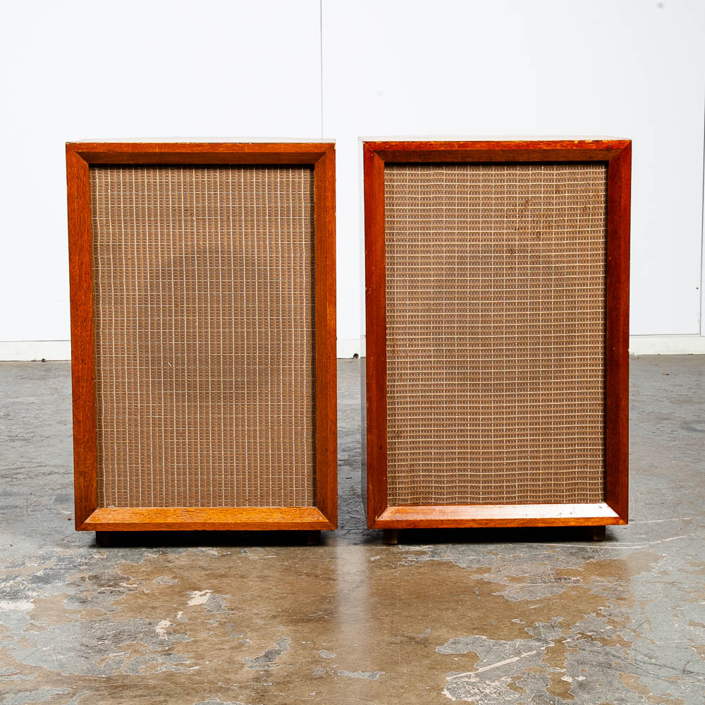 Mid Century Modern Speakers Set EV Electro Voice Aristocrat Tested Working Mahogany Mcm Vintage - Image 2