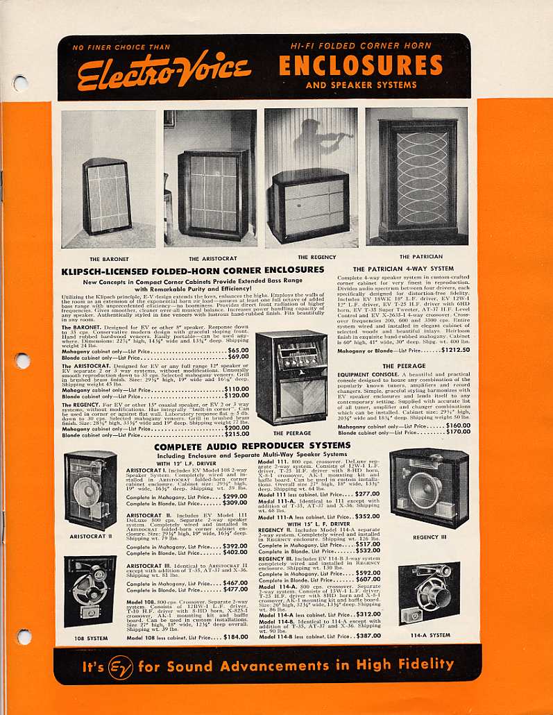 Mid Century Modern Speakers Set EV Electro Voice Aristocrat Tested Working Mahogany Mcm Vintage - Image 11