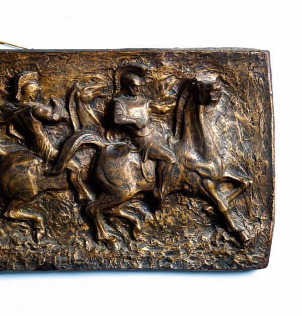 Mid Century Modern Wall Art J Segura Relief Large Fiberglass Roman Soldier Horse - Image 5