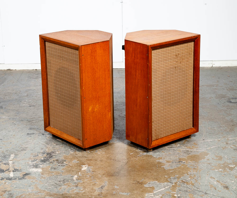 Mid Century Modern Speakers Set EV Electro Voice Aristocrat Tested Working Mahogany Mcm Vintage
