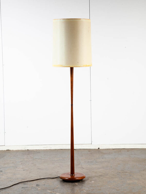 Mid Century Modern Tapered Floor Lamp Solid Teak Wood Lighting MCM Brass Gold Vintage Danish - Image 9