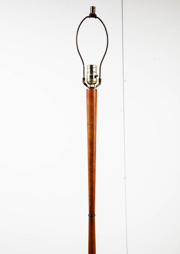 Mid Century Modern Tapered Floor Lamp Solid Teak Wood Lighting MCM Brass Gold Vintage Danish - Image 6