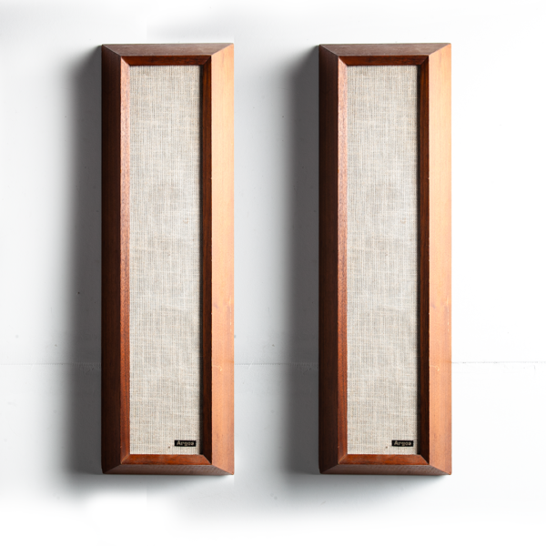 Mid Century Modern Speakers Vintage Argos 16 Ohm  Ahf-1 Pair Walnut Tested Wall Mounted Vintage - Image 2