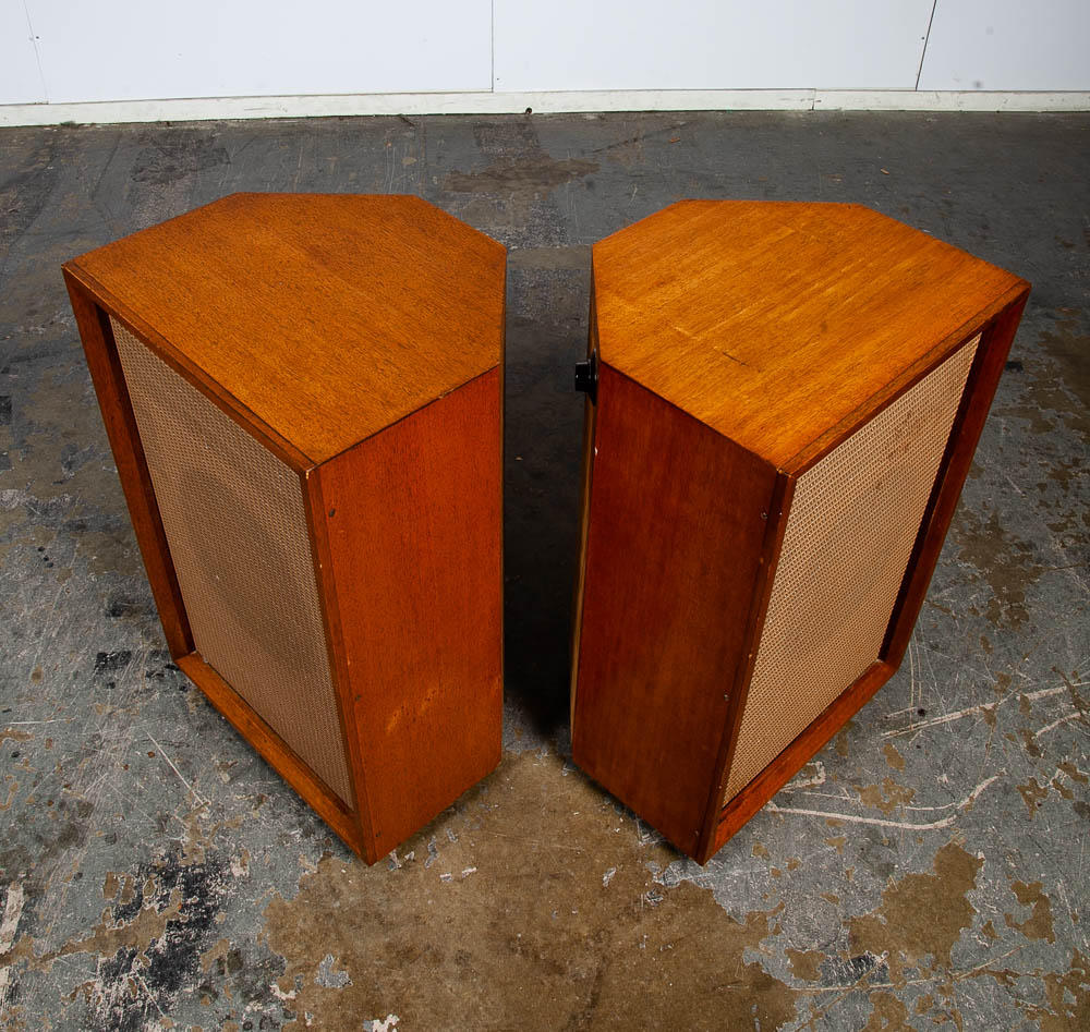 Mid Century Modern Speakers Set EV Electro Voice Aristocrat Tested Working Mahogany Mcm Vintage - Image 4