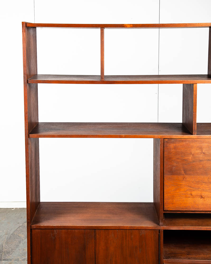Mid Century Modern Room Divider Wall Unit Desk Cabinet Walnut Vintage Danish M - Image 9