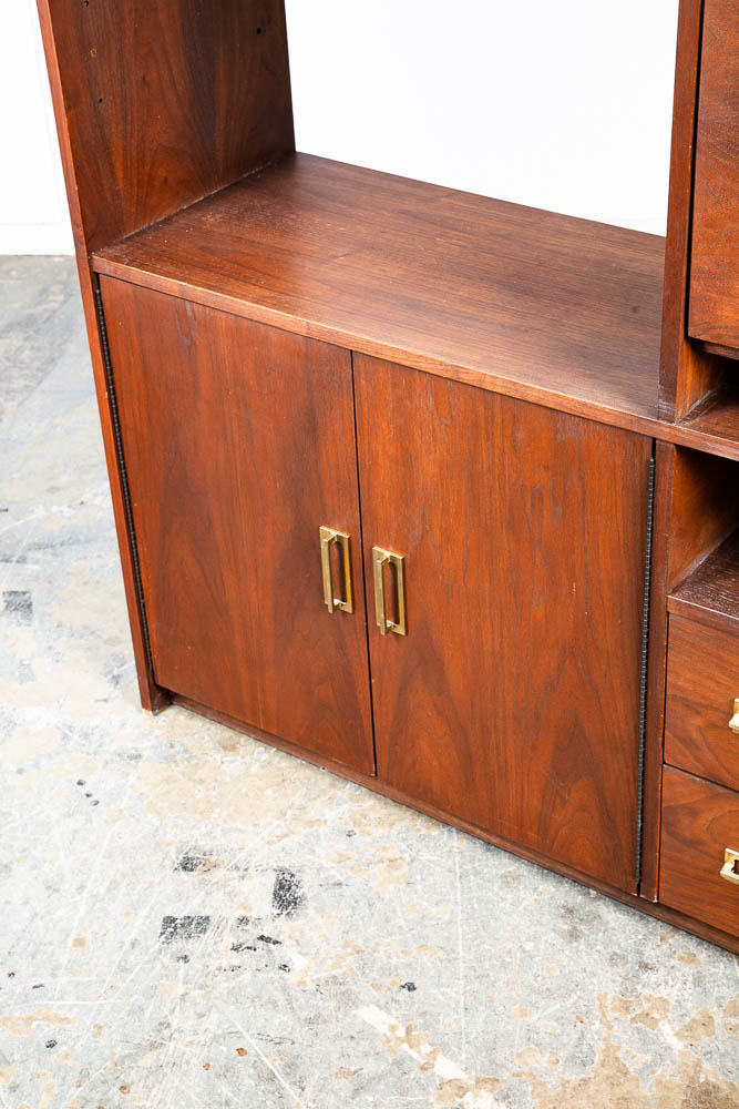 Mid Century Modern Room Divider Wall Unit Desk Cabinet Walnut Vintage Danish M - Image 6