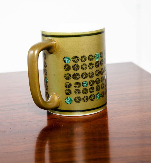 Mid Century Modern Coffee Cup Set of 6 Handle Mug Mcm Japanese Avocado Green NM Vintage - Image 8