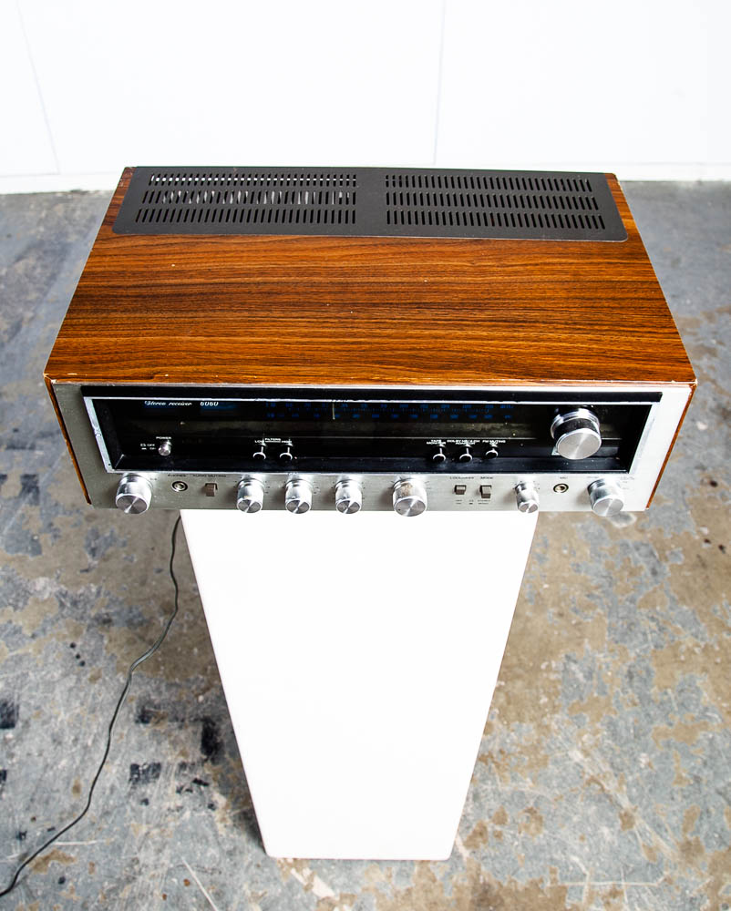 Vintage Sansui Reciever 6060 Wood Case Stereo Tuner Amplifier Silver Blue Lights - Image 7