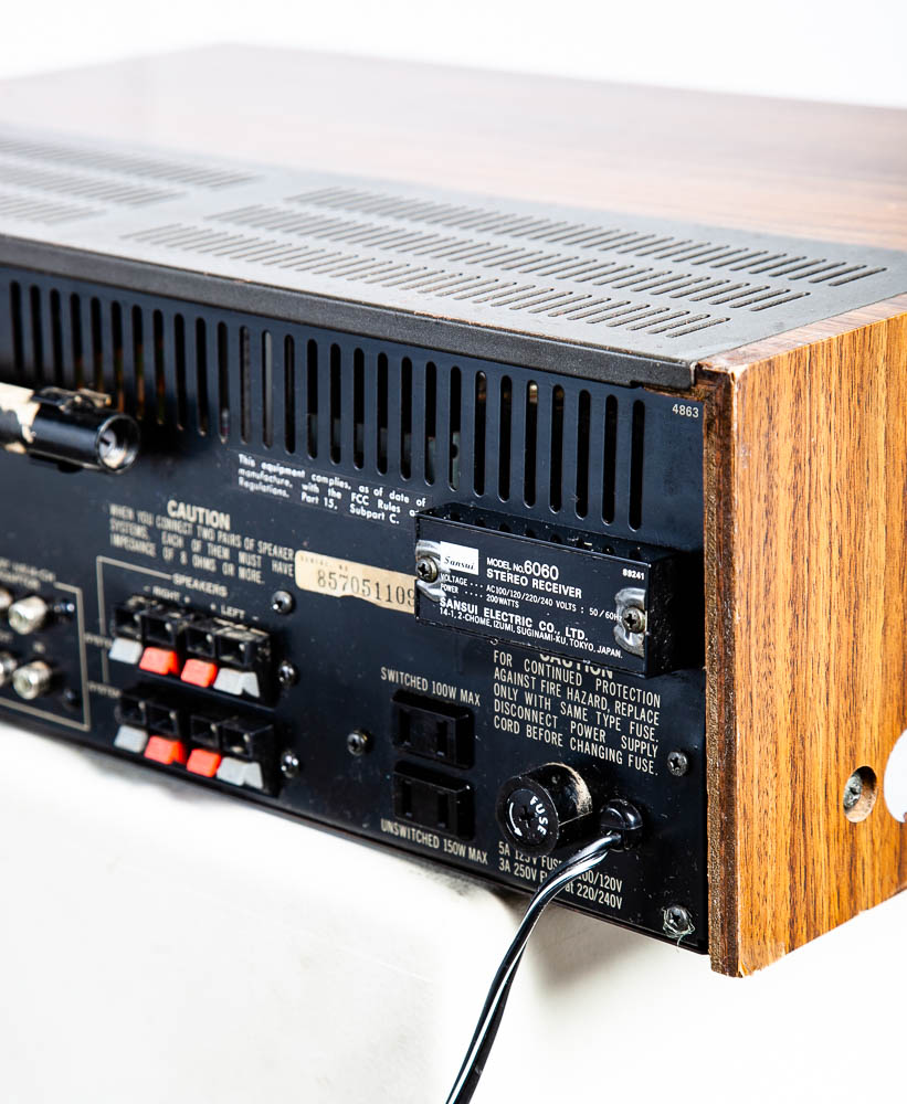 Vintage Sansui Reciever 6060 Wood Case Stereo Tuner Amplifier Silver Blue Lights - Image 11