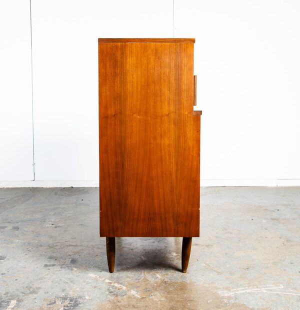 Mid Century Modern Highboy Dresser Walnut LA Period furniture 5 Drawer Chest Mcm - Image 4