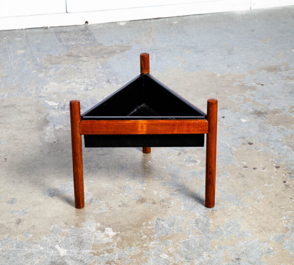 Mid Century Danish Modern Planter Teak Denmark Window Outdoor / Indoor Triangle