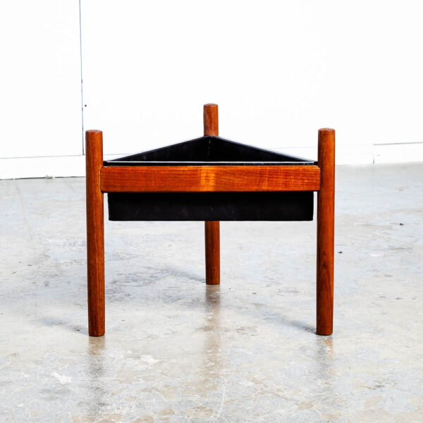 Mid Century Danish Modern Planter Teak Denmark Window Outdoor / Indoor Triangle - Image 5