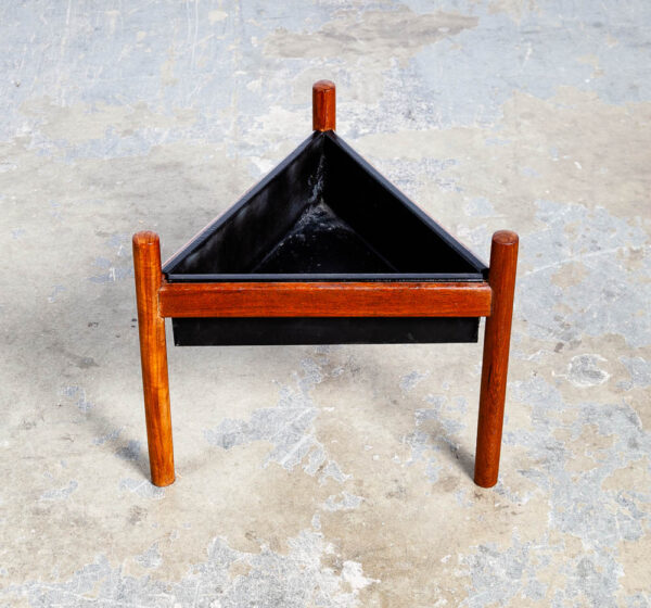 Mid Century Danish Modern Planter Teak Denmark Window Outdoor / Indoor Triangle - Image 4