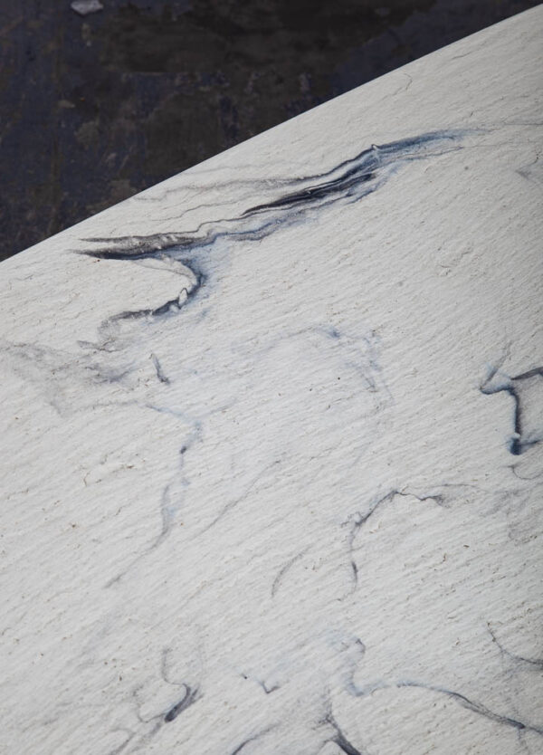 Mid Century Modern Coffee Table Italian White Marble Plaster Rounded Vintage 70s - Image 11