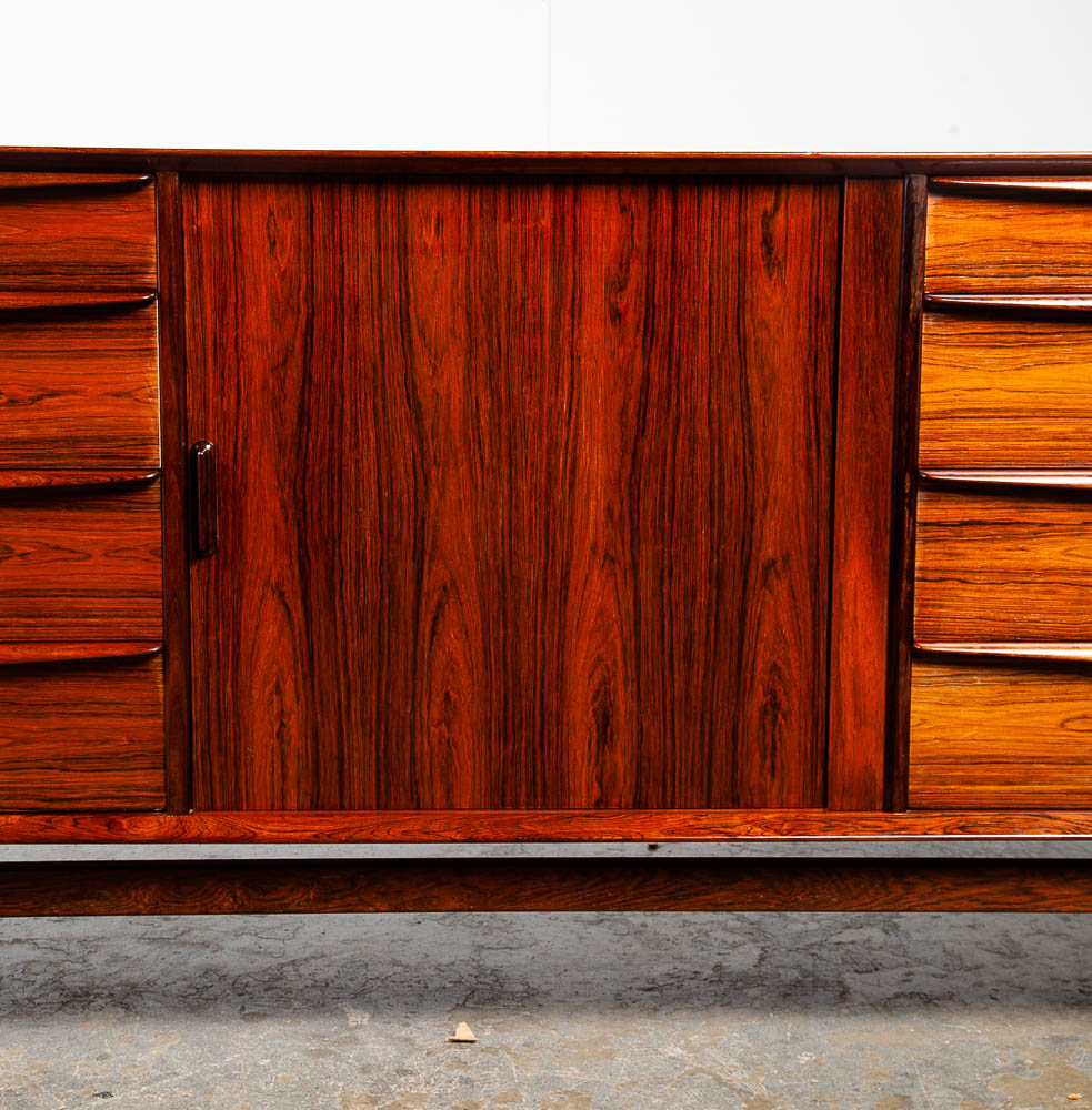 Mid Century Danish Modern Credenza Sideboard Falster Svend Aage Madsen Brazilian Rosewood Tambour Vintage - Image 10
