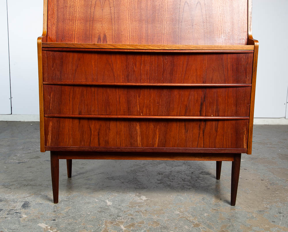 Mid Century Danish Modern Secretary Desk Bureau Denmark Vintage Drawers Vanity - Image 10