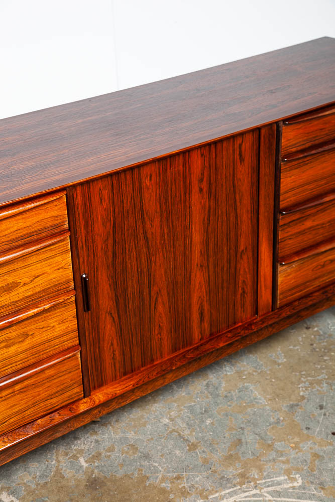 Mid Century Danish Modern Credenza Sideboard Falster Svend Aage Madsen Brazilian Rosewood Tambour Vintage - Image 12