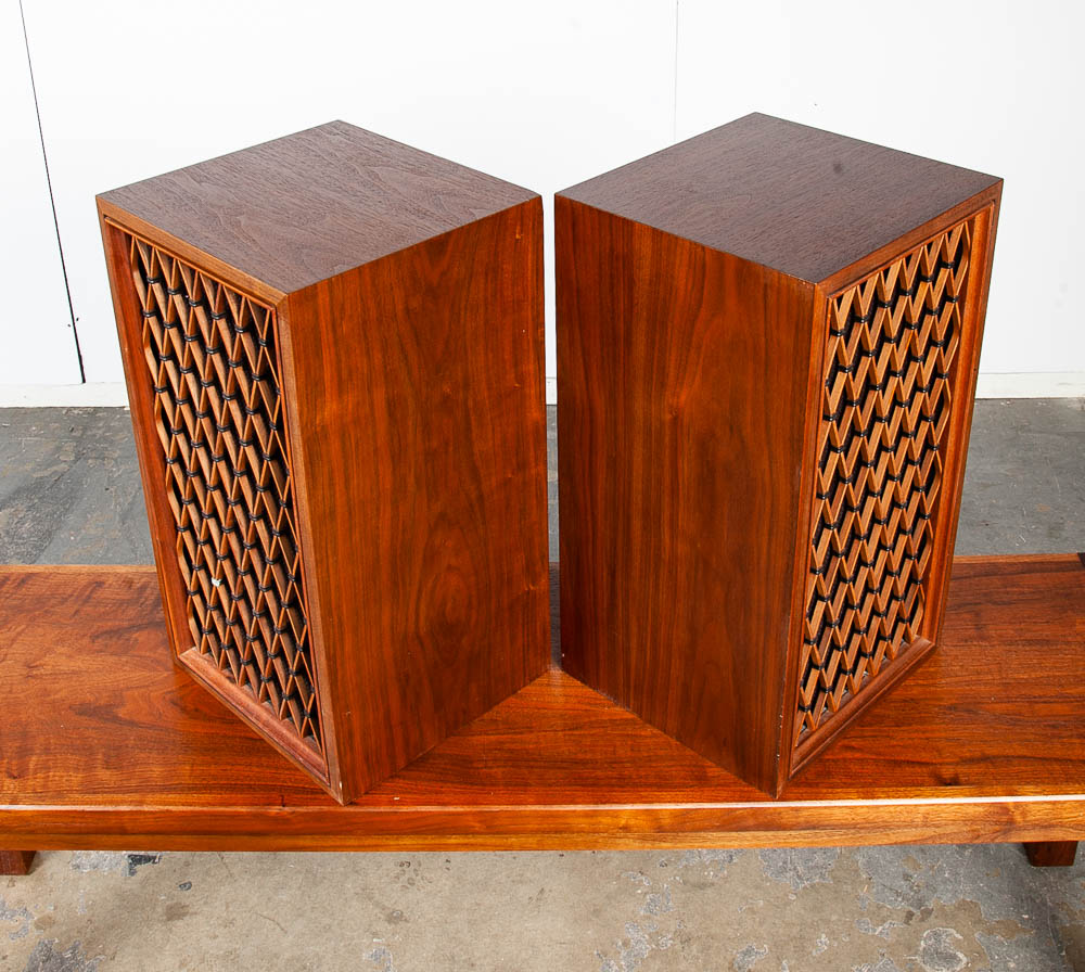 Mid Century Modern Vintage Speakers Pioneer CS-66E Pair Walnut Tested Mint Condition Hifi - Image 3