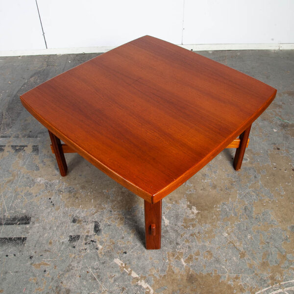 Mid Century Danish Modern Coffee Table Square Large Solid Teak Denmark Vintage