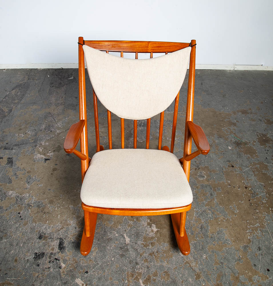 Mid Century Danish Modern Rocking Chair Teak Rocker Frank Reenskaug Bramin Mcm - Image 2