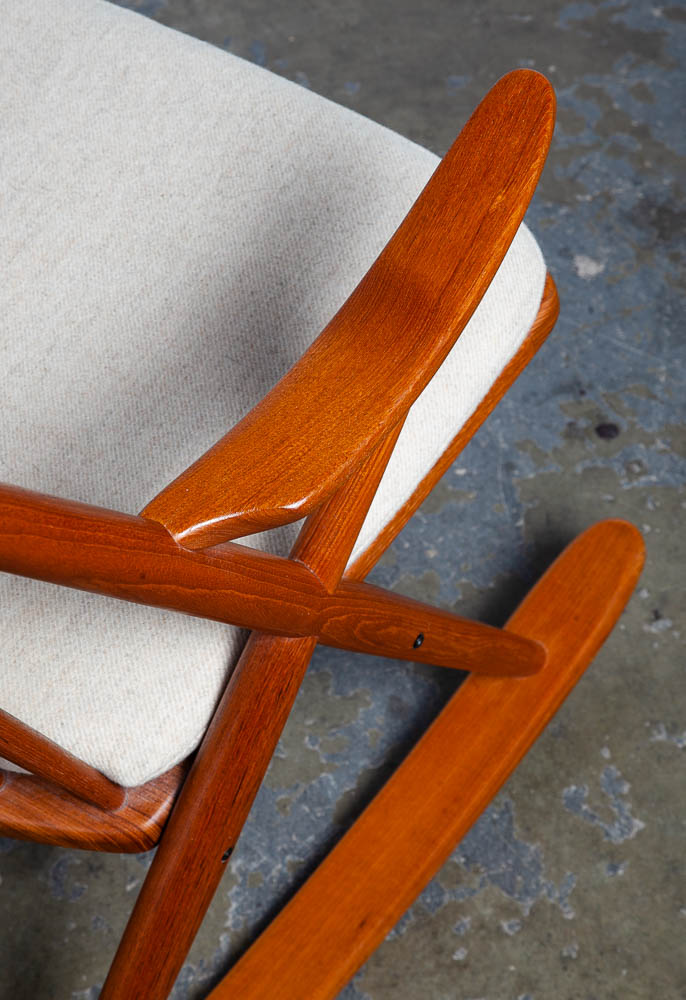 Mid Century Danish Modern Rocking Chair Teak Rocker Frank Reenskaug Bramin Mcm - Image 8