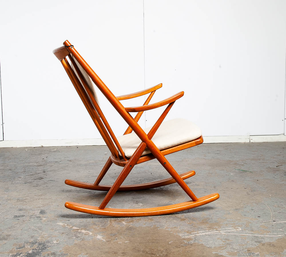 Mid Century Danish Modern Rocking Chair Teak Rocker Frank Reenskaug Bramin Mcm - Image 3