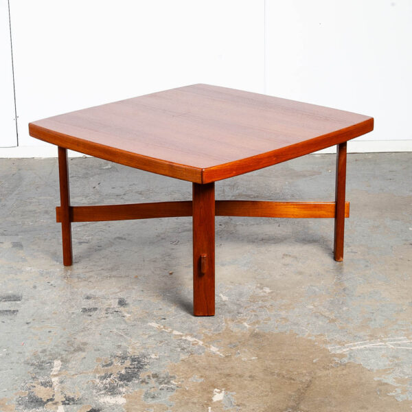 Mid Century Danish Modern Coffee Table Square Large Solid Teak Denmark Vintage - Image 3
