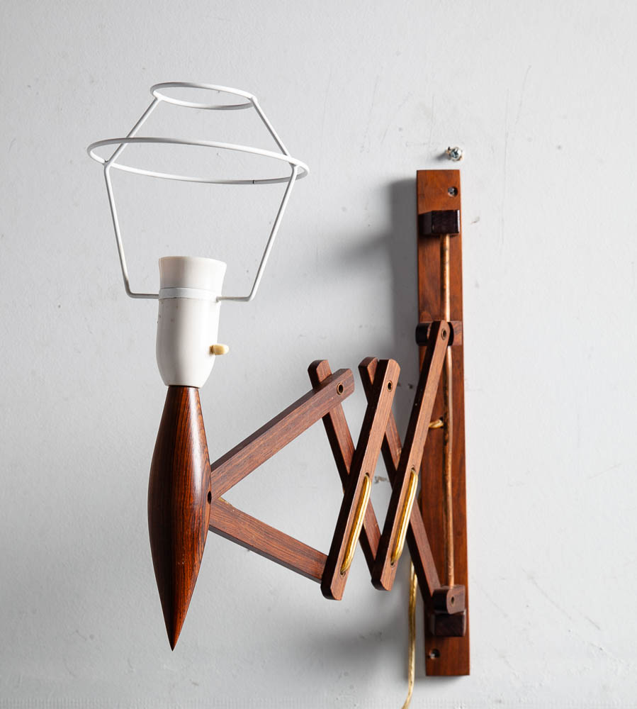 Mid Century Modern Sconce Lamp Wall Solid Rosewood Scissor Light Le Klint 332 NM - Image 9