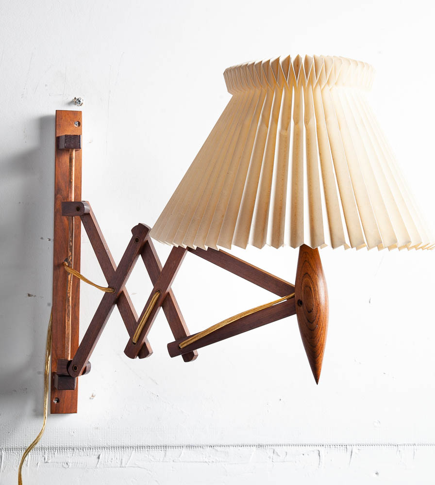 Mid Century Modern Sconce Lamp Wall Solid Rosewood Scissor Light Le Klint 332 NM