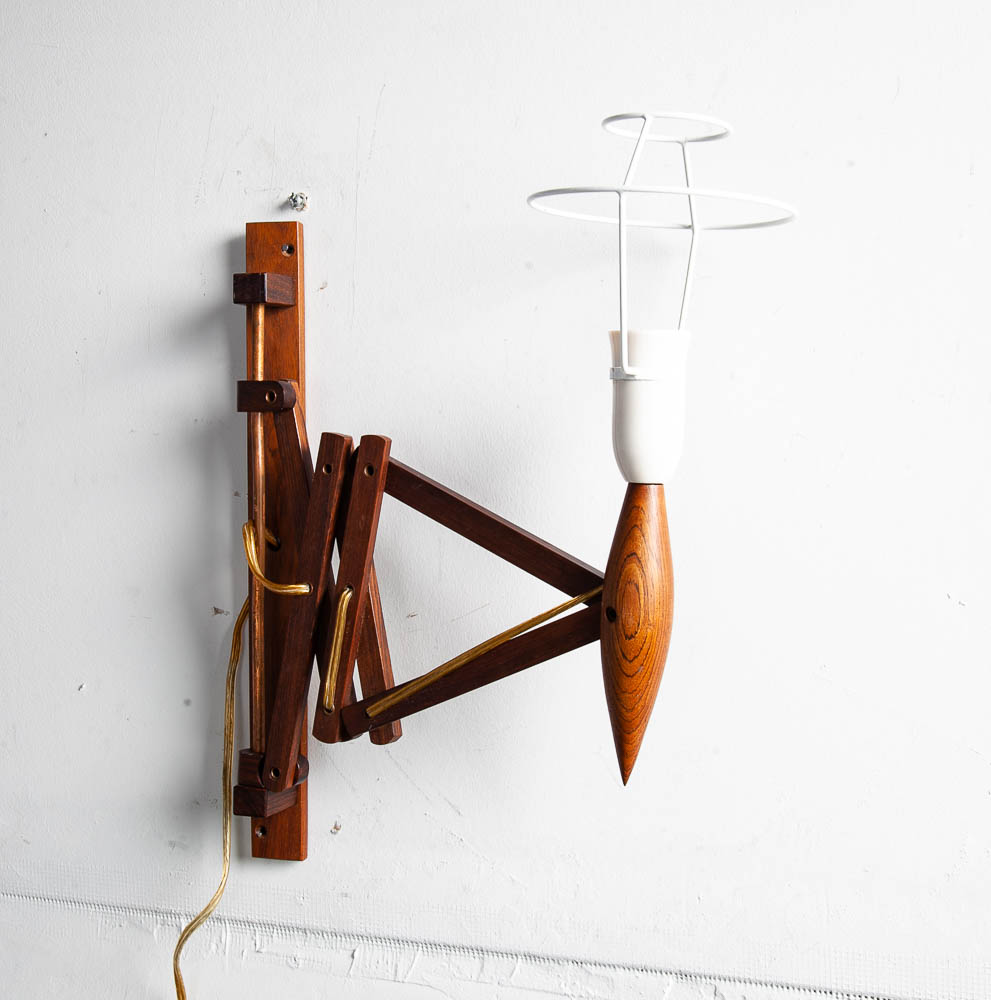 Mid Century Modern Sconce Lamp Wall Solid Rosewood Scissor Light Le Klint 332 NM - Image 3