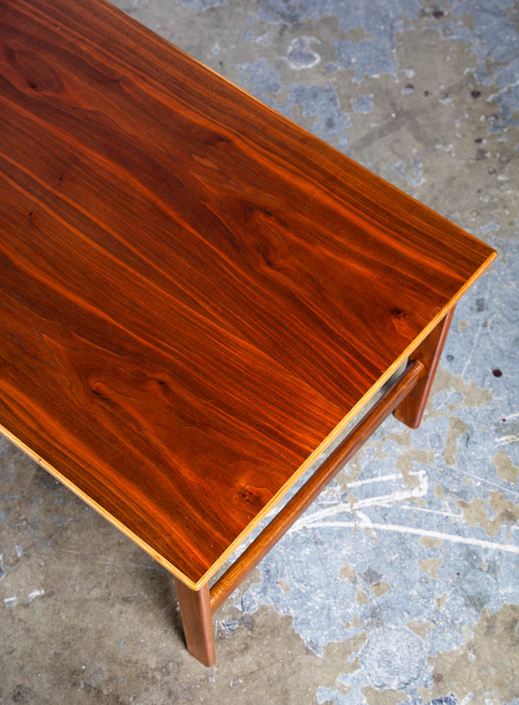 Mid Century Danish Modern Coffee Table Dux Sweden Surfboard Teak Denmark Compact Vintage - Image 7