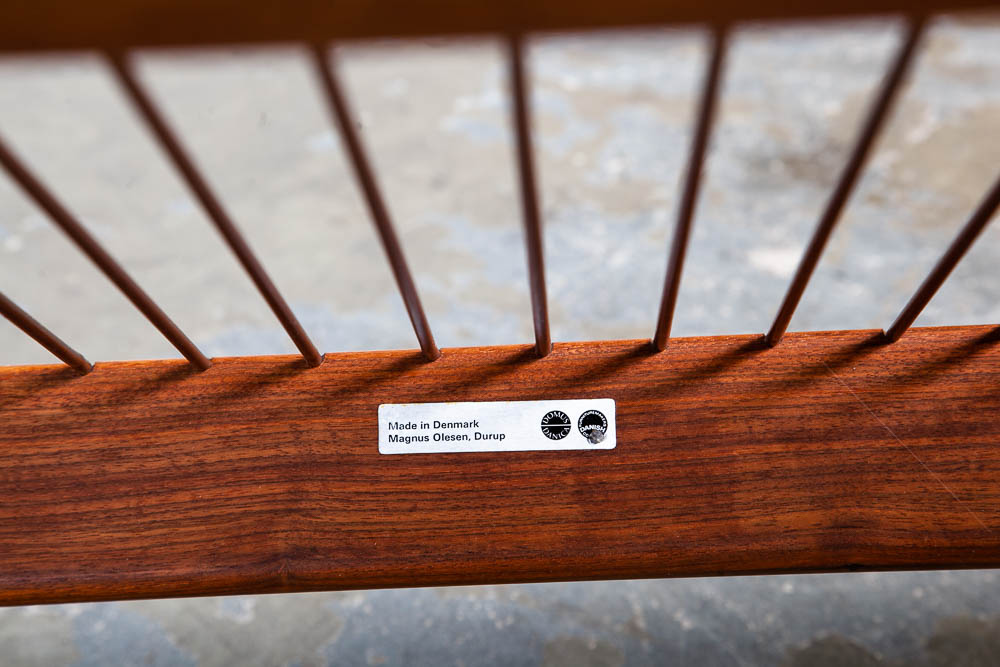 Mid Century Danish Modern Sofa Couch Kai Kristiansen Magnus OlesenPaper Knife Teak Brown Rust Vintage - Image 10