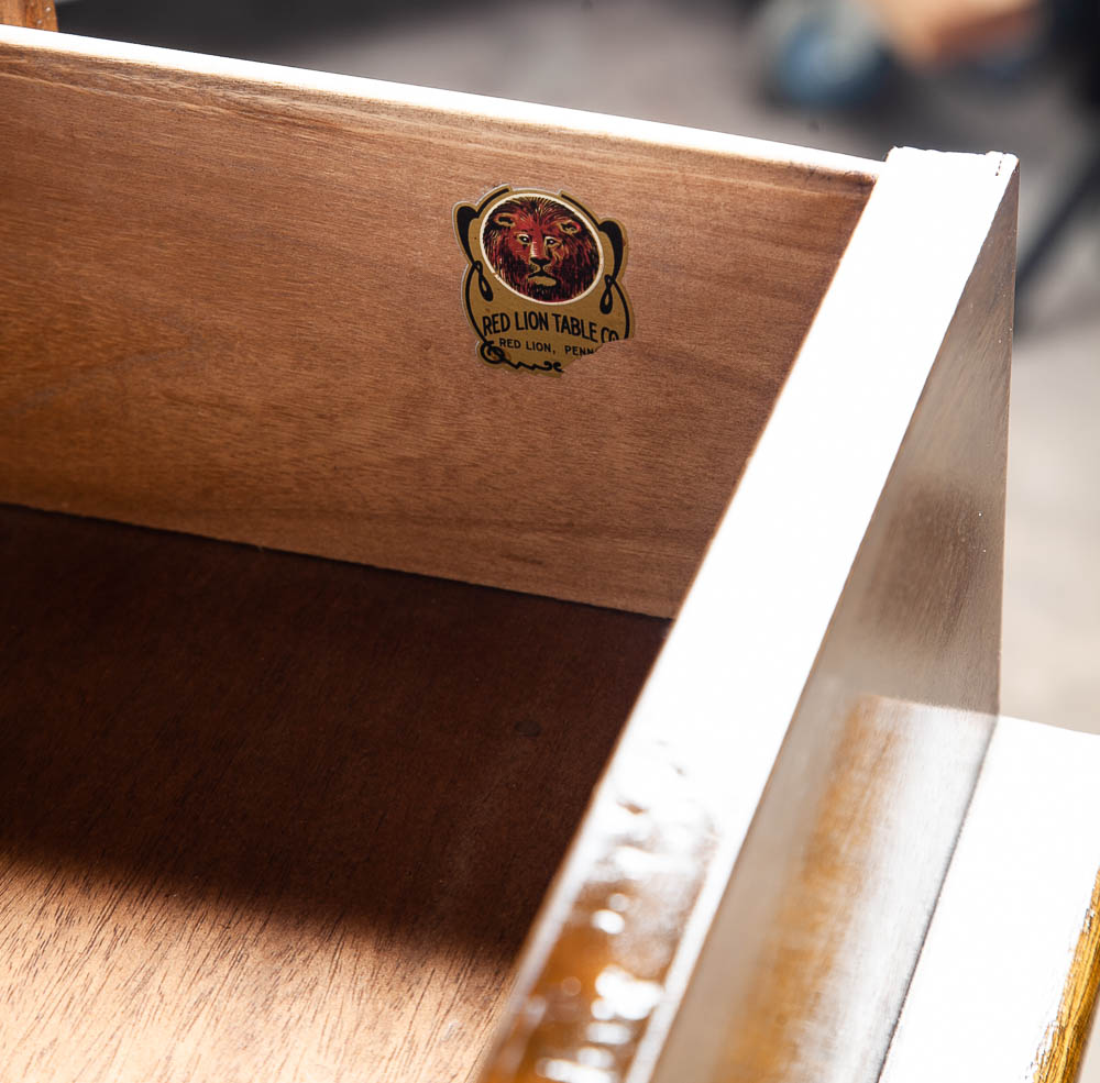 Mid Century Modern Dresser Highboy Tall Vintage Walnut Red Lion Chest 5 Drawers - Image 10