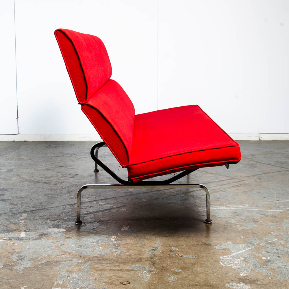 Mid Century Modern Couch Compact Sofa Charles Eames Herman Miller Red Vintage - Image 2