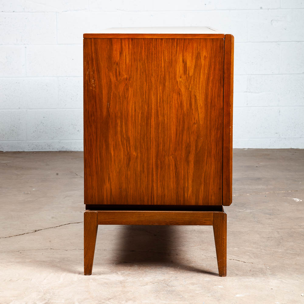 Mid Century Modern Credenza Dresser 6 Drawer Walnut Vintage Mcm Restored Drexel Vintage - Image 3