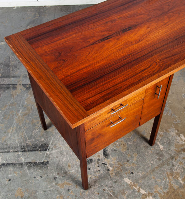 Mid Century Modern Desk Lane Delineator Office 3 Drawer Rosewood Paul Mccobb Mcm Vintage - Image 9
